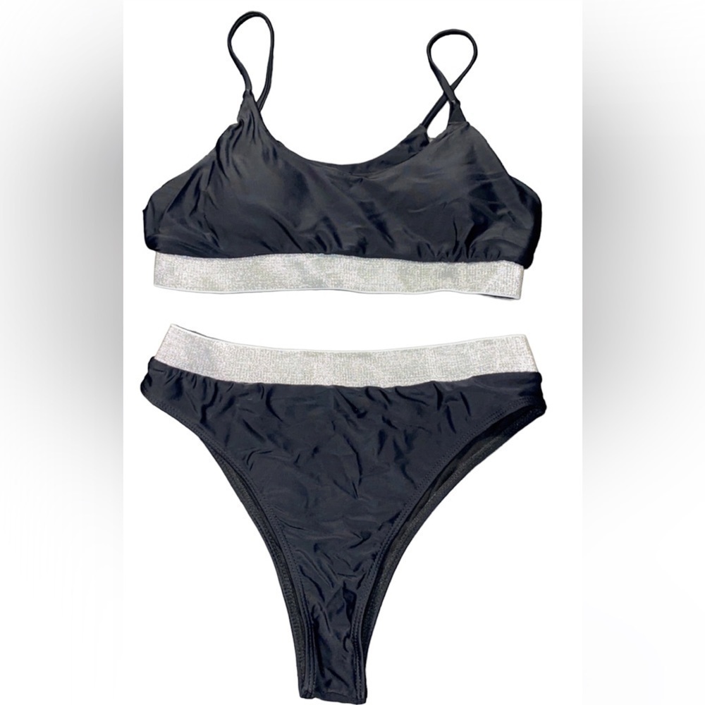 Black and silver swim suit NWOT